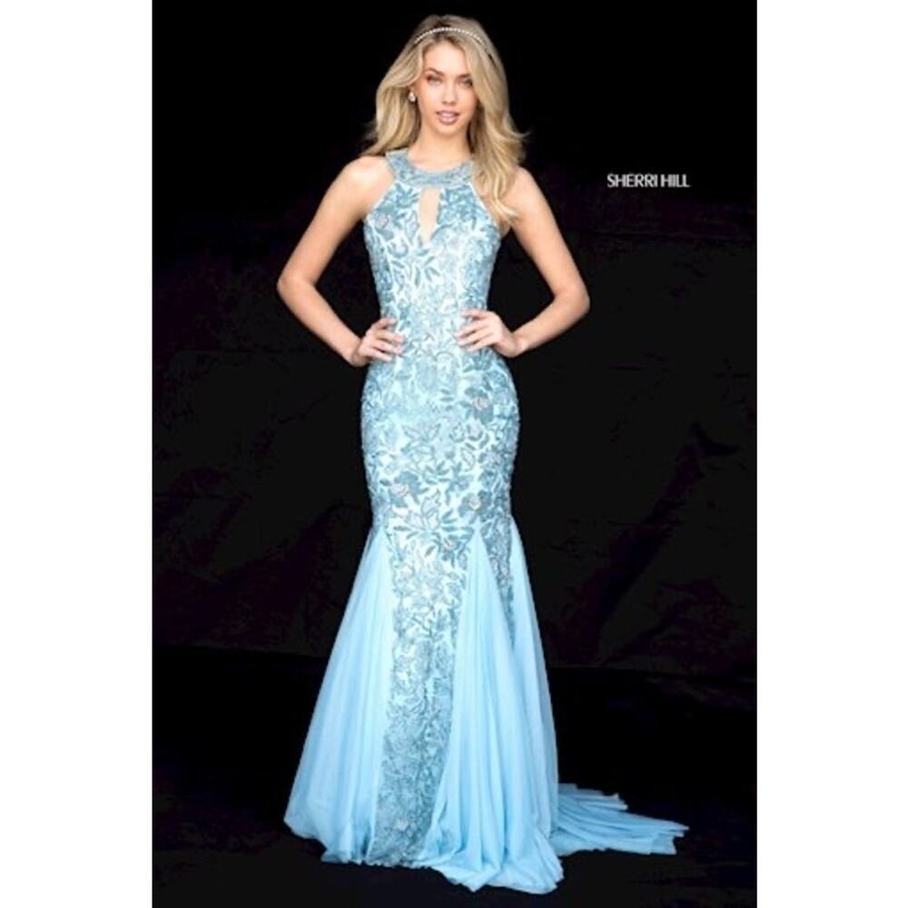 Stunning Heavily Beaded Sherri Hill Formal Dress Sz 14